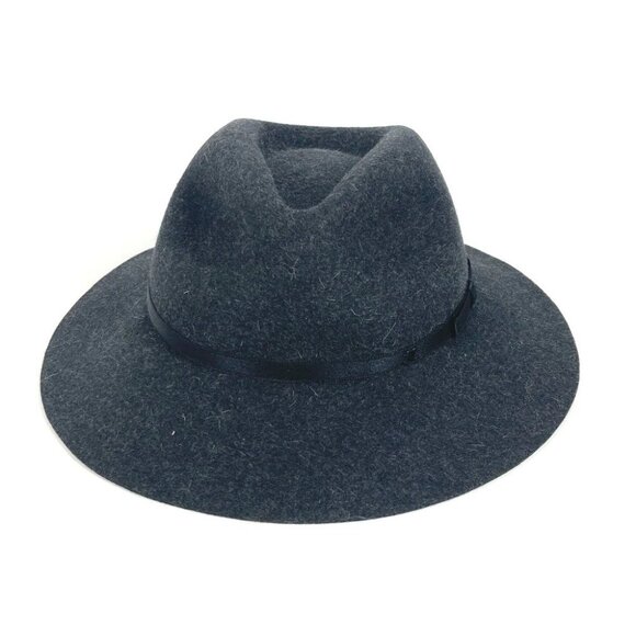 CHANEL Ribbon Logo Ribbon CC Mark hat bucket hat bob hat Rabbit gray/Black
